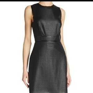 Susana Monaco faux leather midi laser cut dress s4